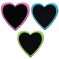 Heart (Black With Color Border) embroidered patch (ep1103)