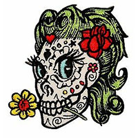 Reed Sugar Skull Girl embroidered patch (ep222)