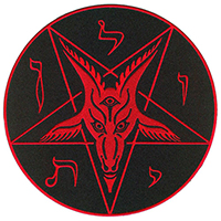 Satanic Baphomet Circle Oversized Embroidered Back Patch by Kreepsville 666