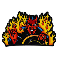 Flames Devil Man Embroidered Patch by Kreepsville 666 (EP707)