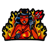 Flames She Devil Embroidered Patch by Kreepsville 666 (EP709)