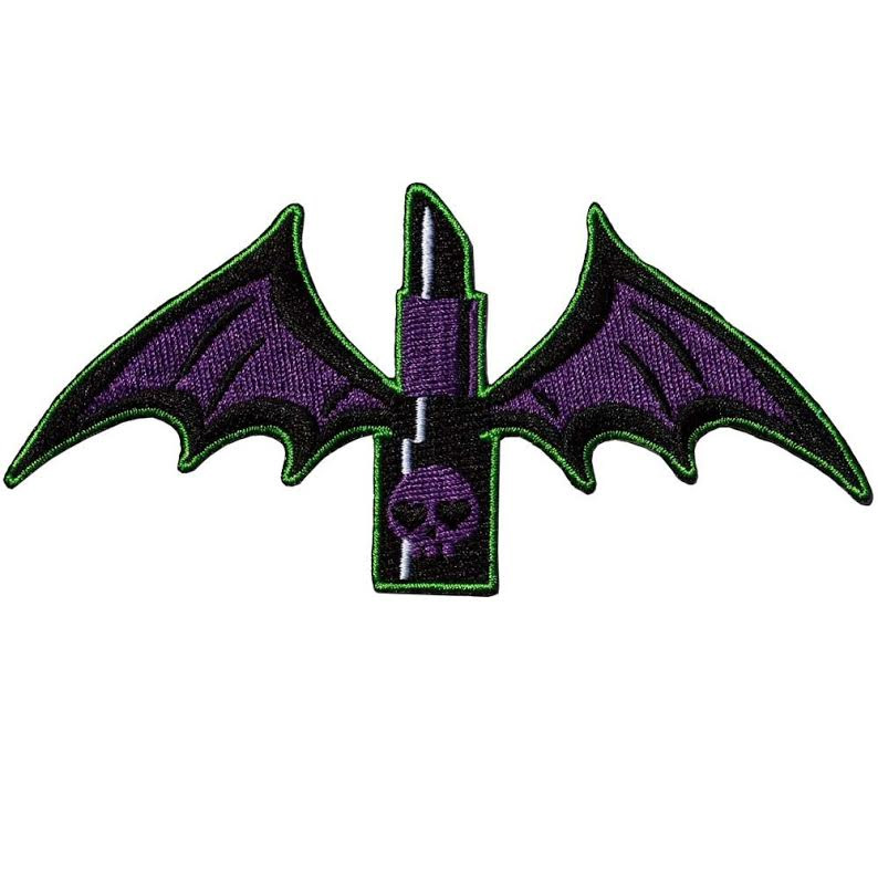 Lipstick Bat Wings Embroidered Patch by Kreepsville 666 (ep689)