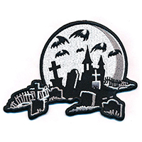 Nighttime Cemetery Embroidered Patch by Kreepsville 666 (ep1063)