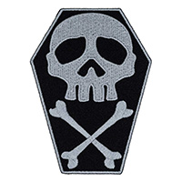 Skull Cross Bones Coffin Embroidered Patch by Kreepsville 666 (EP797)