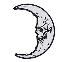 Skull Crescent Moon Embroidered Patch by Kreepsville 666 (ep1074)