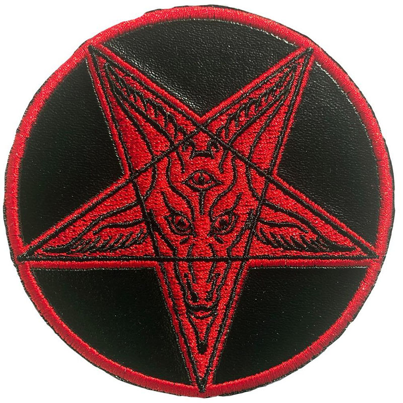 Baphomet Satanic Circle in Red Embroidered Patch by Kreepsville 666 (ep956)