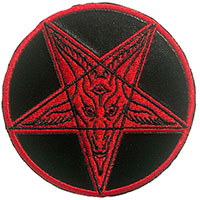 Baphomet Satanic Cirlce in Red Embroidered Patch by Kreepsville 666 (ep956)