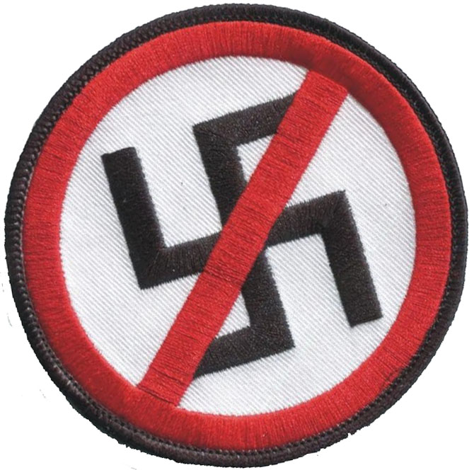 Anti Nazi- Crossed Out Swastika Embroidered Patch