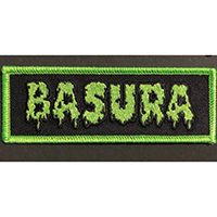 Basura Small Embroidered Patch by Mood Poison - Black/Green  (ep620)