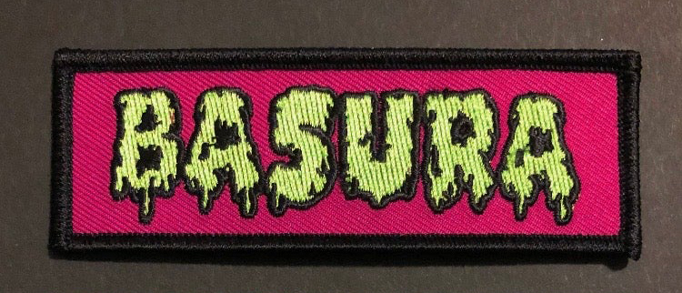 Basura Small Embroidered Patch by Mood Poison - Pink  (ep586)