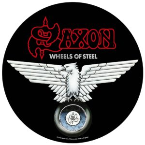 Saxon- Wheels Of Steel Sewn Edge Back Patch (bp114)