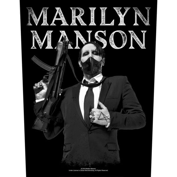 Marilyn Manson- Machine Gun Sewn Edge Back Patch (bp142)