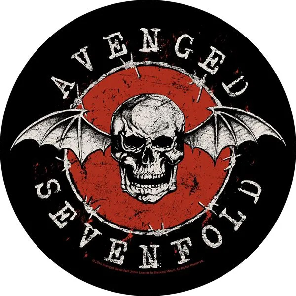 Avenged Sevenfold- Death Bat (Red & White Print) Sewn Edge Back Patch (bp163)