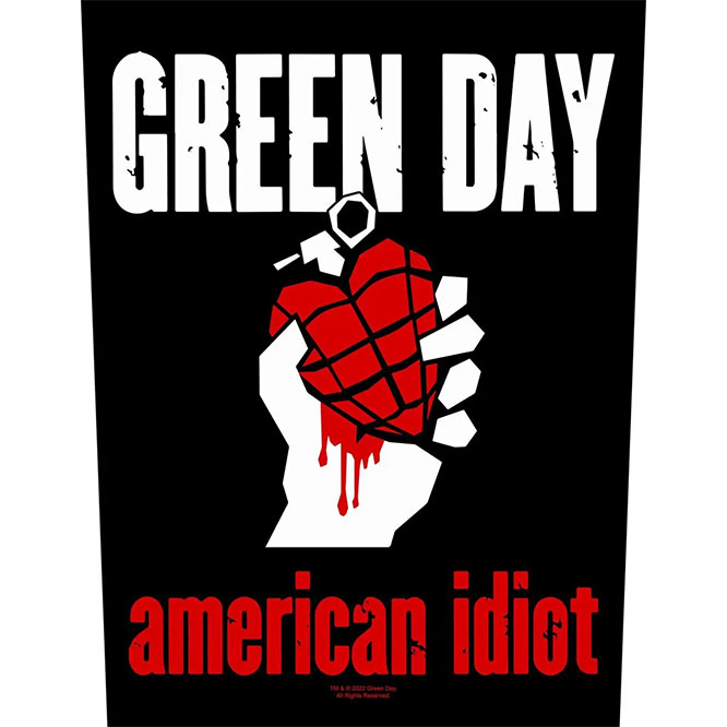 Green Day- American Idiot sewn edge back patch (bp233)