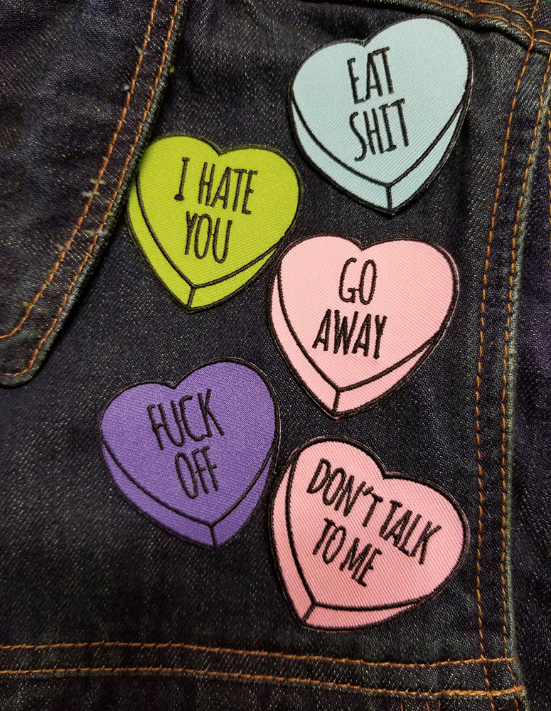 Candy Heart (Eat Shit) Embroidered Patch