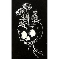 Chamomile Skull Cloth Canvas Patch by SeedBombPA  (cp448)