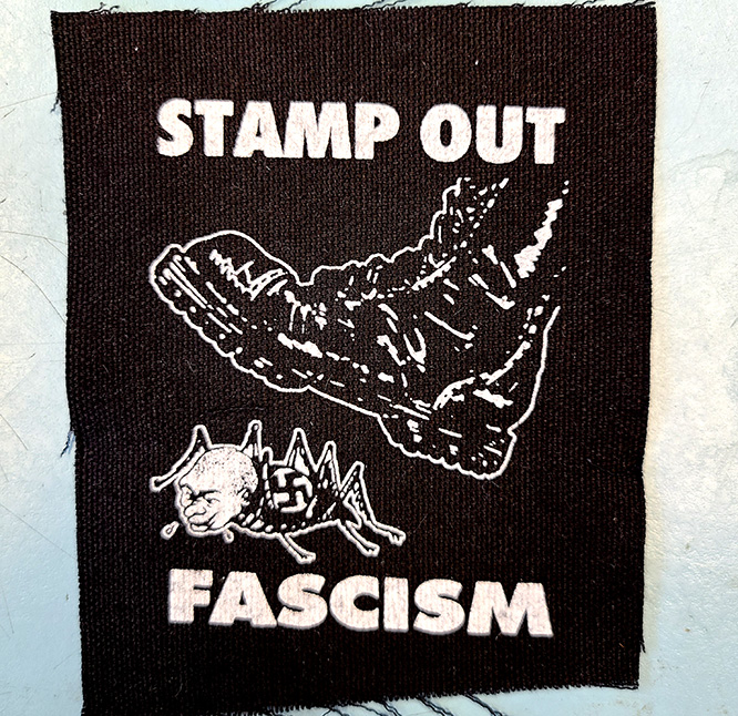 Stamp Out Fascism cloth patch (cp122)