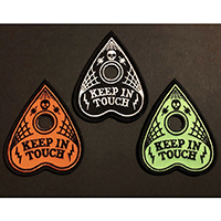 Keep In Touch Ouija Planchette Embroidered Patch by Mood Poison (ep638) - Black & White