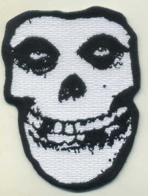 Crimson Ghost Skull die cut embroidered patch