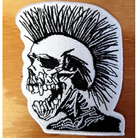 Mohawk Skull Embroidered Patch