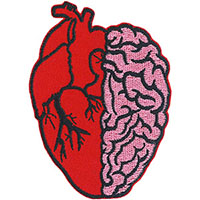 Heart Brain embroidered patch (ep205)