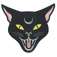 Crescent Moon Cat embroidered patch (ep1158)
