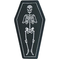 Skeleton Coffin embroidered patch (ep1165)