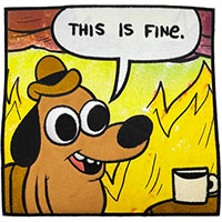 This Is Fine oversized embroidered patch/back patch