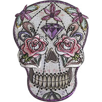 Pastel Sugar Skull embroidered patch (ep558)
