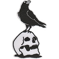 Raven On Skull embroidered patch (ep705)