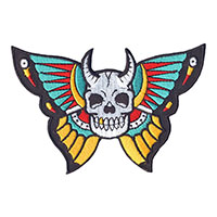 Skull Butterfly Embroidered Patch  - from Sourpuss (EP587)