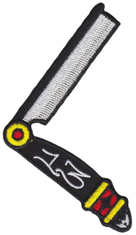 Straight Razor Embroidered Patch By Sourpuss Ep670