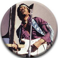 Jimi Hendrix- Playing Guitar pin (pinX206)
