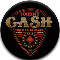 Johnny Cash- The Man In Black (Guitar Pick) pin (pinX95)