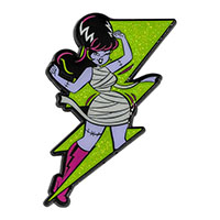 Bride Bolt Green Glitter Enamel Pin by Kreepsville 666 - (mp201)