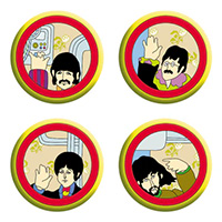 Beatles- Yellow Submarine Cartoon Band Members 4 pin set (pinX405)