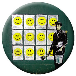 Banksy- Happy Faces pin (pinX163)