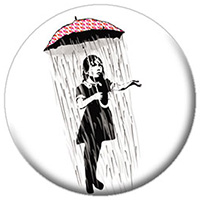 Banksy- Umbrella Girl pin (pinX17)