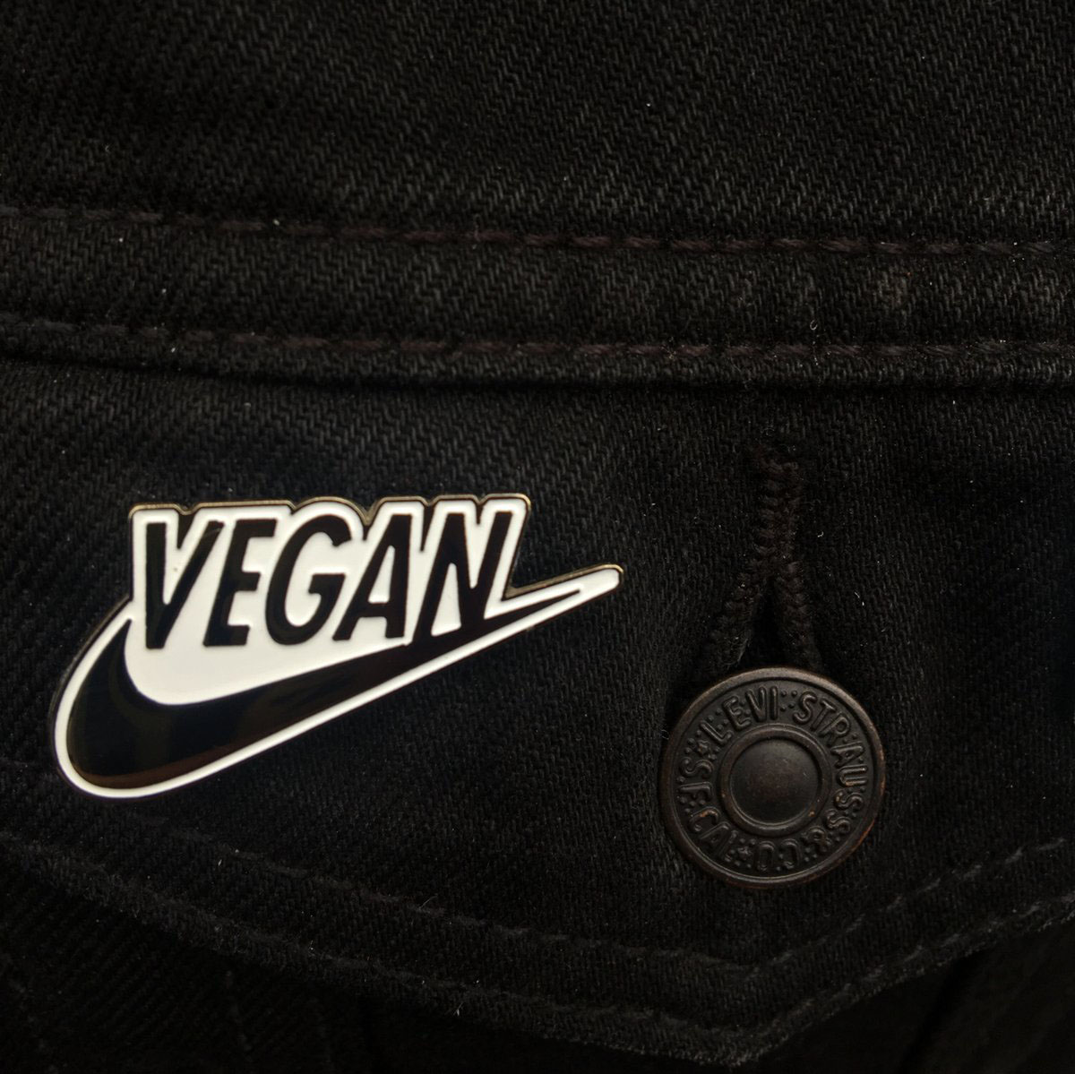 Vegan Swoosh Enamel Pin by Bort's Pin Emporium (MP199)