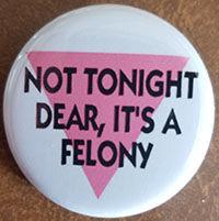 Not Tonight Dear, It's A Felony pin (pin-C217)