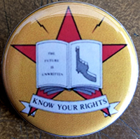 The Future Is Unwritten, Know Your Rights pin (pin-C242)