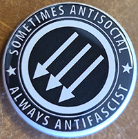 Sometimes Antisocial, Always Antifascist pin (pin-C265)