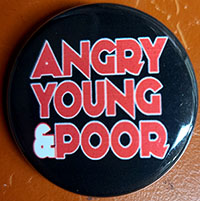 Angry Young And Poor- Retro Logo pin (pin-C280)