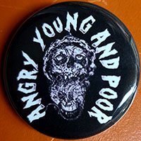 Angry Young And Poor- Skull With Rat pin (pin-C281)