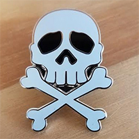 Captain Harlock Skull & Bones Enamel Pin