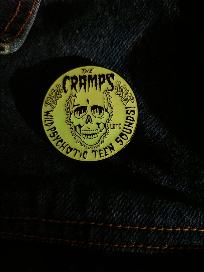 Cramps- Wild Psychotic Teen Sounds Enamel Pin (Glows In The Dark!)