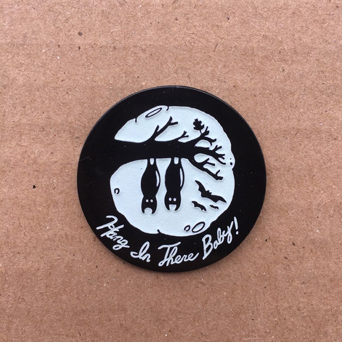 Hang In There Baby Enamel Pin by Graveface (mp19)
