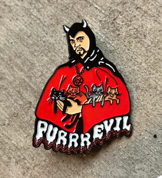 Purrr Evil (Anton LaVey) Enamel Pin by Graveface (mp446)