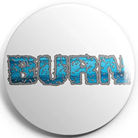 Burn- Logo (White) pin (pinX548)
