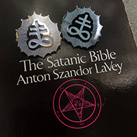 Leviathan / Satanic Cross Glow In The Dark OR White & Gold Enamel Pin by Graveface (MP436)